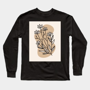 Floral line doodle Long Sleeve T-Shirt